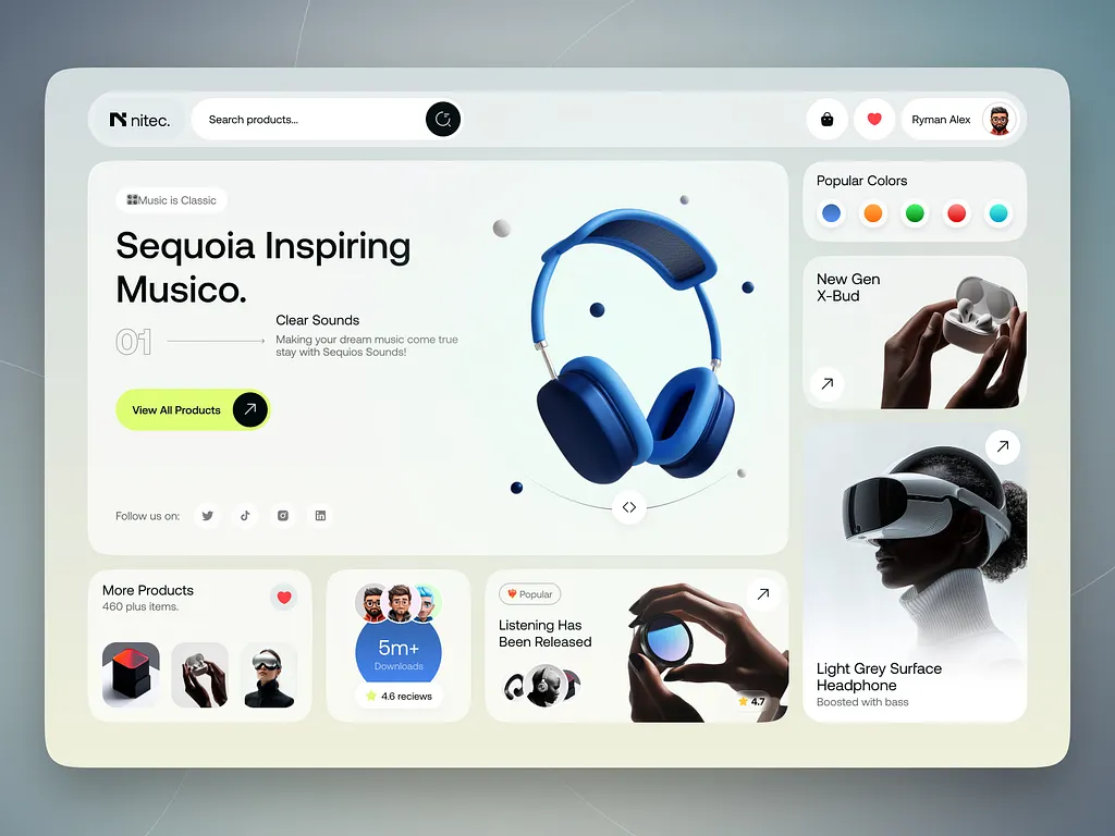 Custom ecommerce website dashboard with sales analytics
