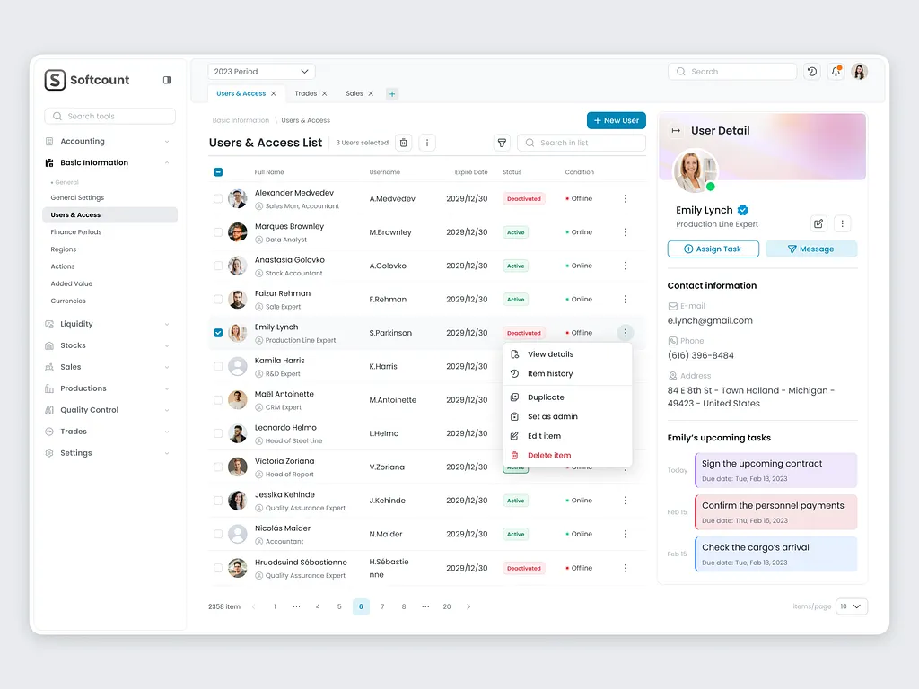 Custom ERP software dashboard interface with analytics and reporting